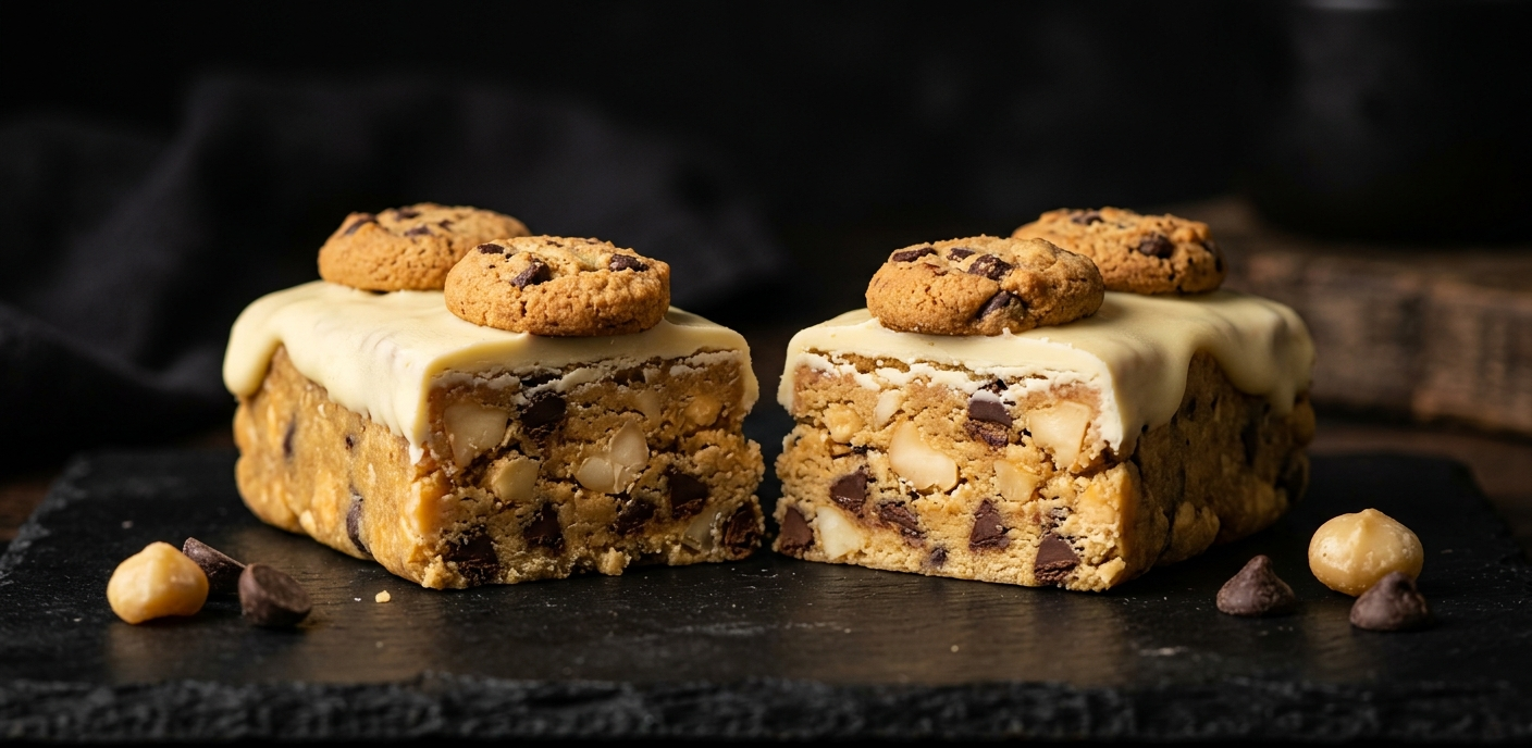 BARBARIC Macadamia Cookie Dough Bar - cookie dough with roasted macadamia and white chocolate shell