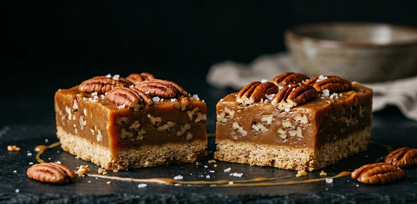 Miso Whiskey Pecan Pie Bar